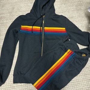 WORN ONCE Aviator Nation Zip Up Set